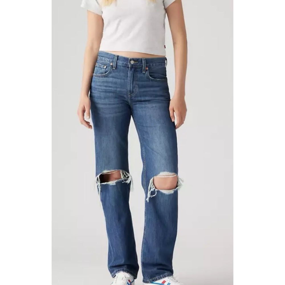 Classic Blue Distressed Women's Jeans